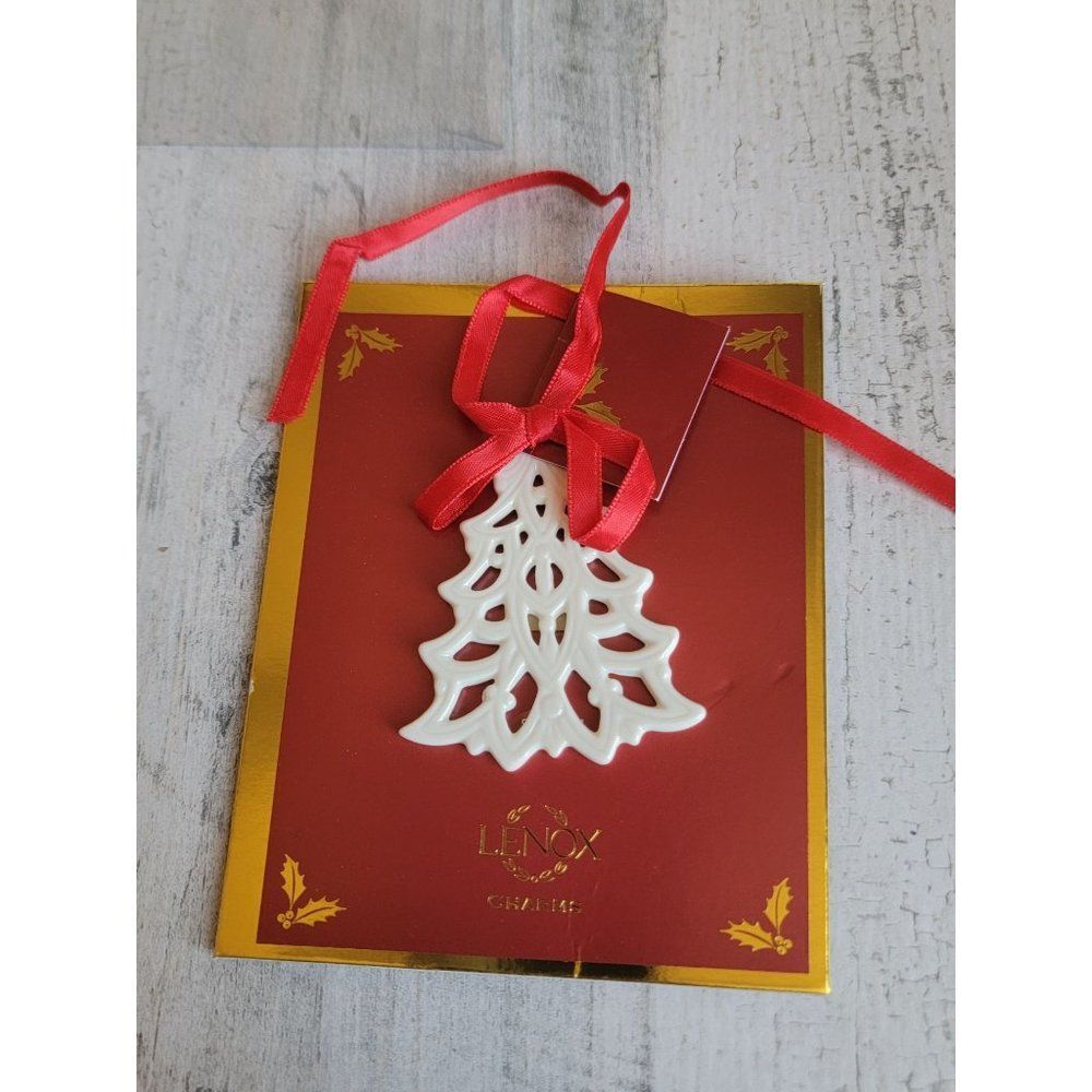 Lenox white Christmas tree charm Xmas collectible